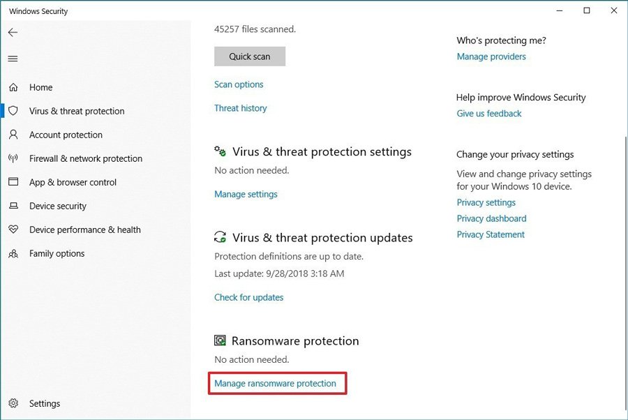 virus-settings-ransomware-protection-windows-10-1809