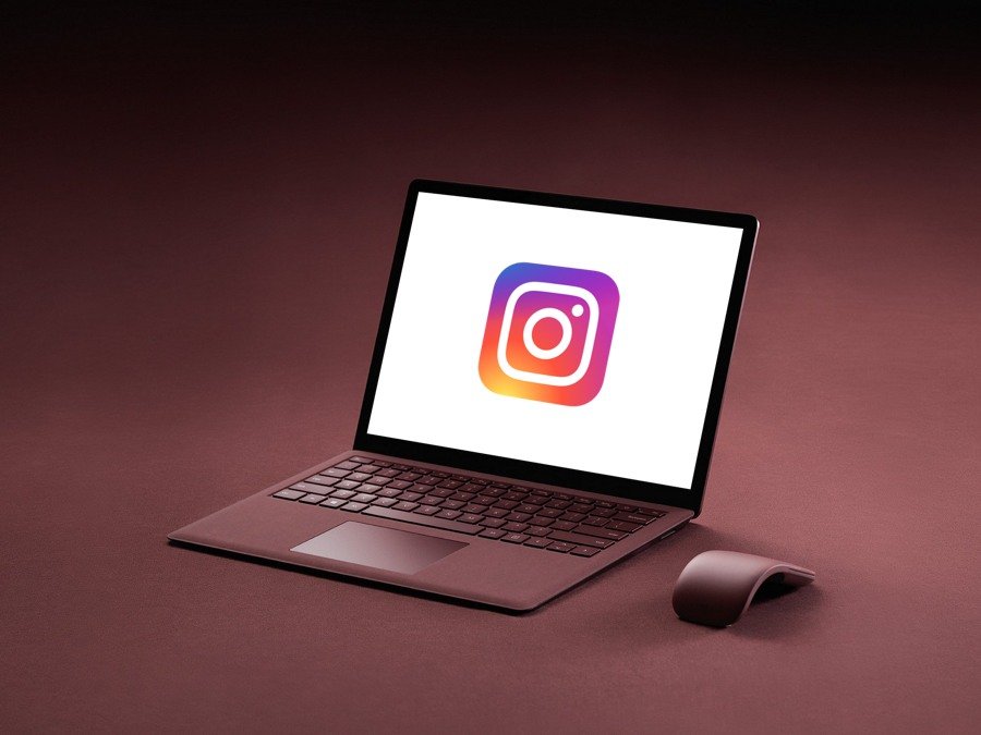 Instagram Logo on Surface Laptop