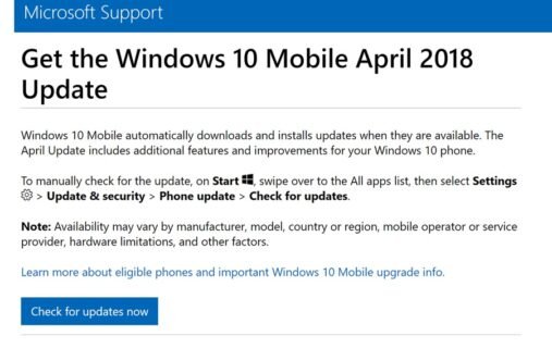 احتمال انتشار ویندوز ۱۰ موبایل با نسخه April Update با قابلیت جدید وجود دارد!